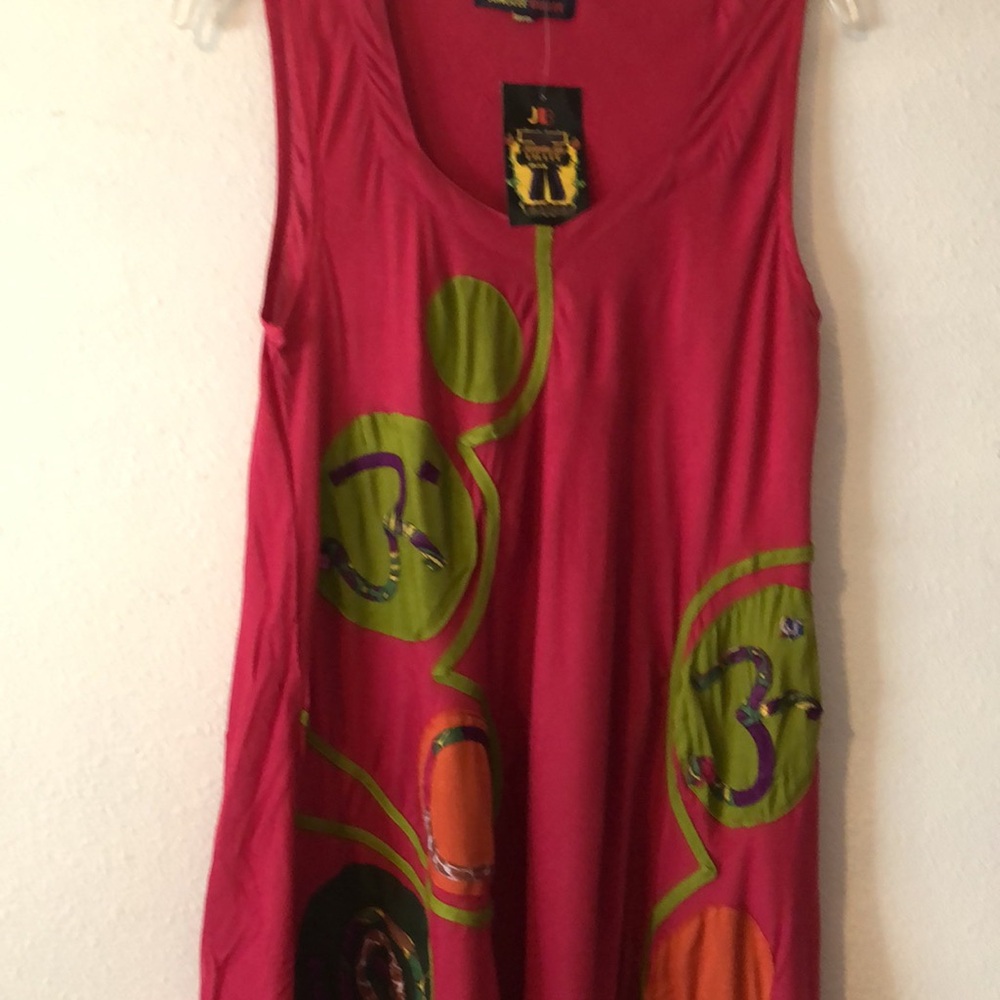 Junglee Billee Vibrant Fuscia Dress with Artistic Swirl Design siz XL - Picture 5 of 10